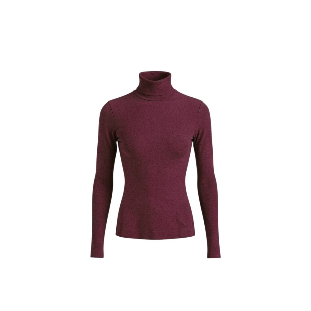 Athleta Women's Turtleneck Size Medium Purple Spotted Print Thumbholes